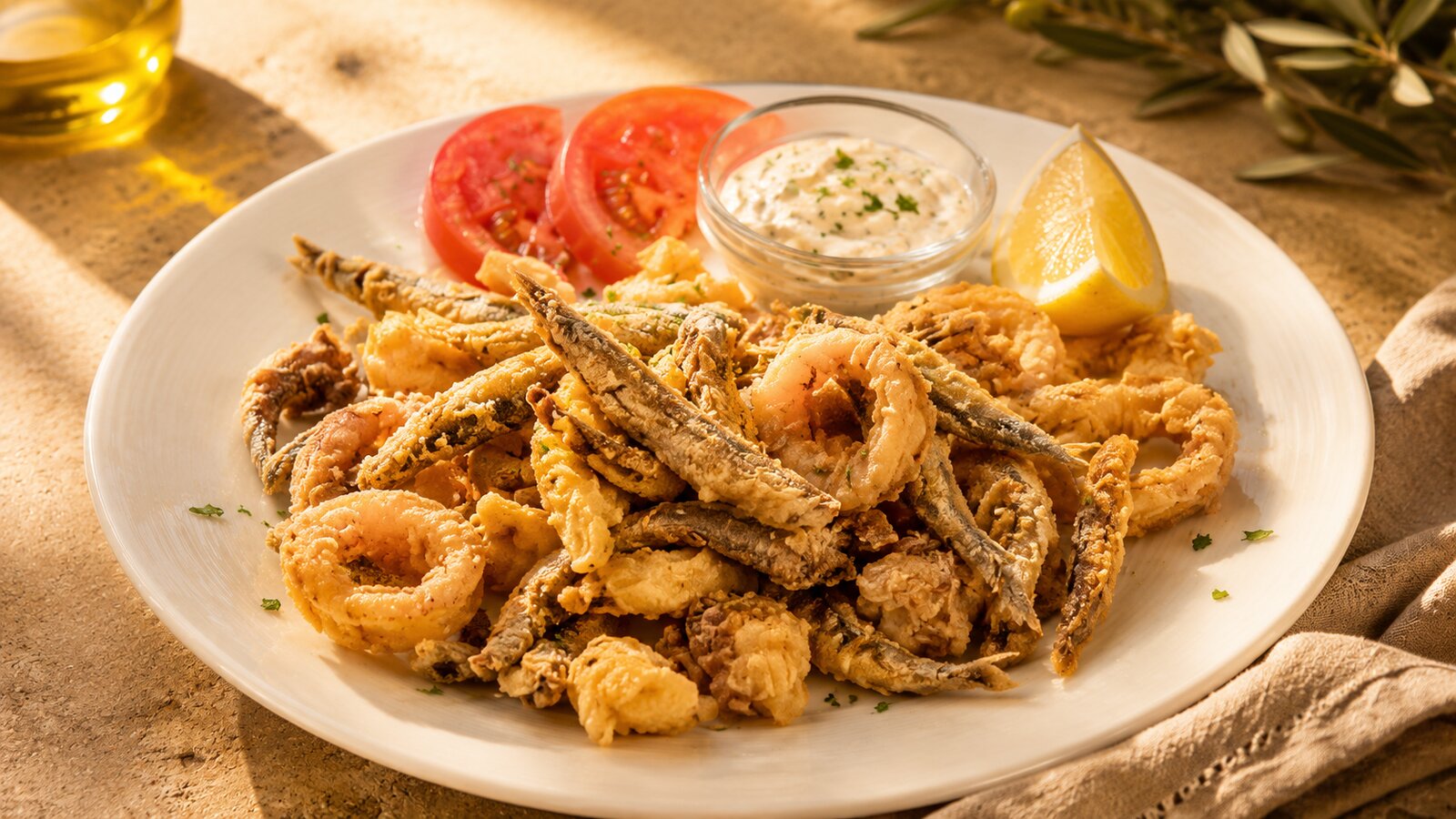Fried seafood
